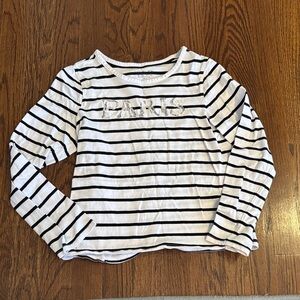 Rachel Zoe Black and White Striped Long Sleeve Tee